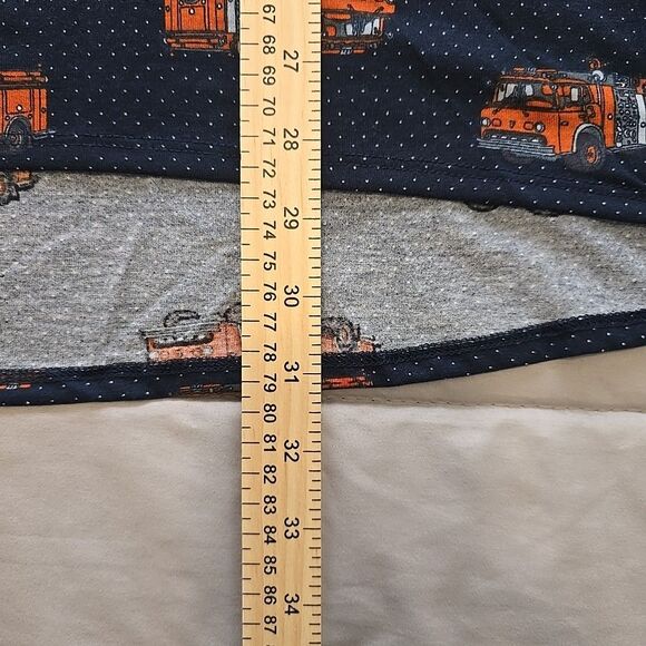 LuLaRoe 2XL Christy Navy T Shirt XL Blue Red Firetrucks First Responder - Picture 7 of 7